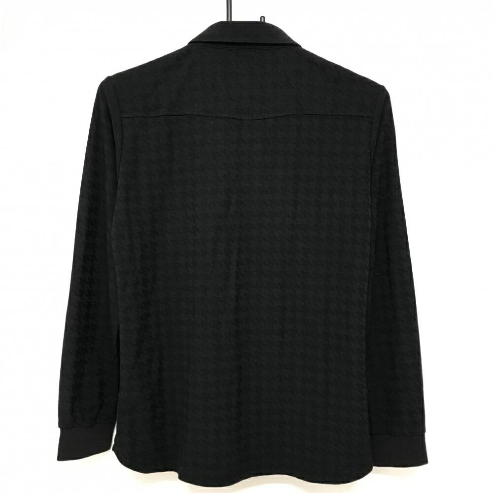 【美品】アドミラル 長袖ポロシャツ 黒 千鳥格子 ボタンダウン レディース L ゴルフウェア Admiral