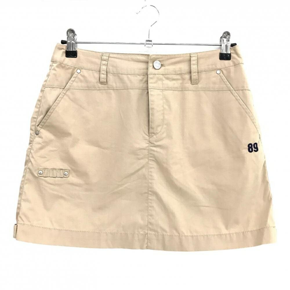 【美品】パーリーゲイツ スカート ベージュ 無地 ロゴ刺しゅう レディース 1(M) ゴルフウェア PEARLY G..