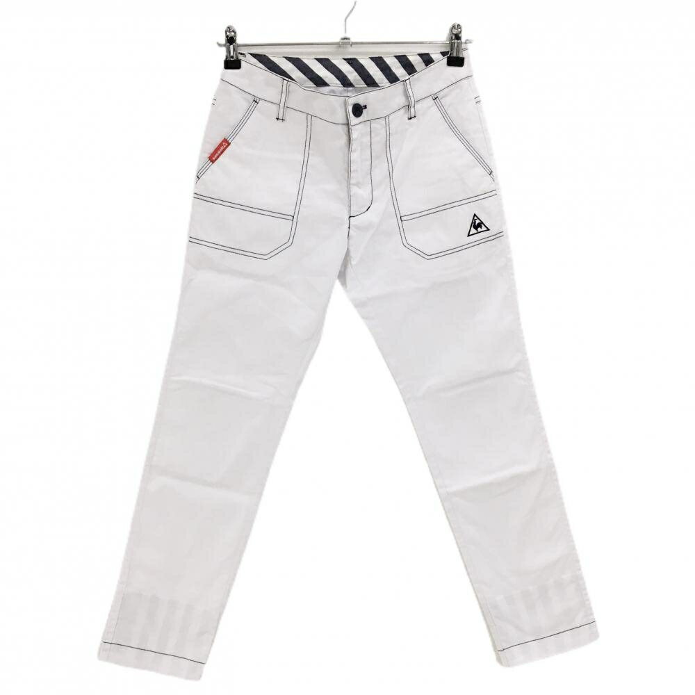 商品説明 ブランド le coq sportif アイテム パンツ 表記サイズ 7 ※海外サイズの場合もございます。必ず実寸サイズをご確認ください。 実寸サイズ 　ウエスト：約35.5cm　股上：約21cm　股下：約69cm　もも幅：約24cm　裾幅：約15.5cm ※実寸サイズの採寸方法については、こちらをご覧ください。 ★実寸サイズは平台に平置きして外寸を測定しており、商品によっては若干の誤差が生じます。数cmの誤差は予めご了承くださいませ。 特徴・仕様 適応時期 春 ・ 夏 ・ 秋 商品ランク B+ コメント ボタン剥げ、ウエスト下汚れ小、左膝薄汚れ 商品ランク（ゴルフウェア） N 新品（タグ付き) S 新品未使用品（タグなし） A+ 使用感や汚れ等がない、または目立たない綺麗な中古品 A 使用感や汚れ等が少ない美品や良品 B+ 使用感や中小の汚れ等がある一般的な中古品 B 使用感や大中の汚れ等がある一般的な中古品 C 使用感や大中の汚れ、小さな穴等がある中古品 商品ランク（ゴルフシューズ） N 新品（タグ付き) S 新品未使用品（タグなし） A+ しわや汚れ等がない、または少ない綺麗な中古品 A しわや小さな汚れはあるが、使用感が少ない美品や良品 B+ しわや中小の汚れ、使用感がある一般的な中古品 B しわや大中の汚れ、使用感がある一般的な中古品 C しわや大中の汚れ、使用感がある中古品 D しわや大きな汚れ、使用感がある中古品 &nbsp;★A+～CランクはUSED品となりますので、神経質な方はご入札をお控えください。 &nbsp;★Nランクは新品商品ですが、一部保管時による汚れ等があります。商品説明や写真で必ずご確認ください。　