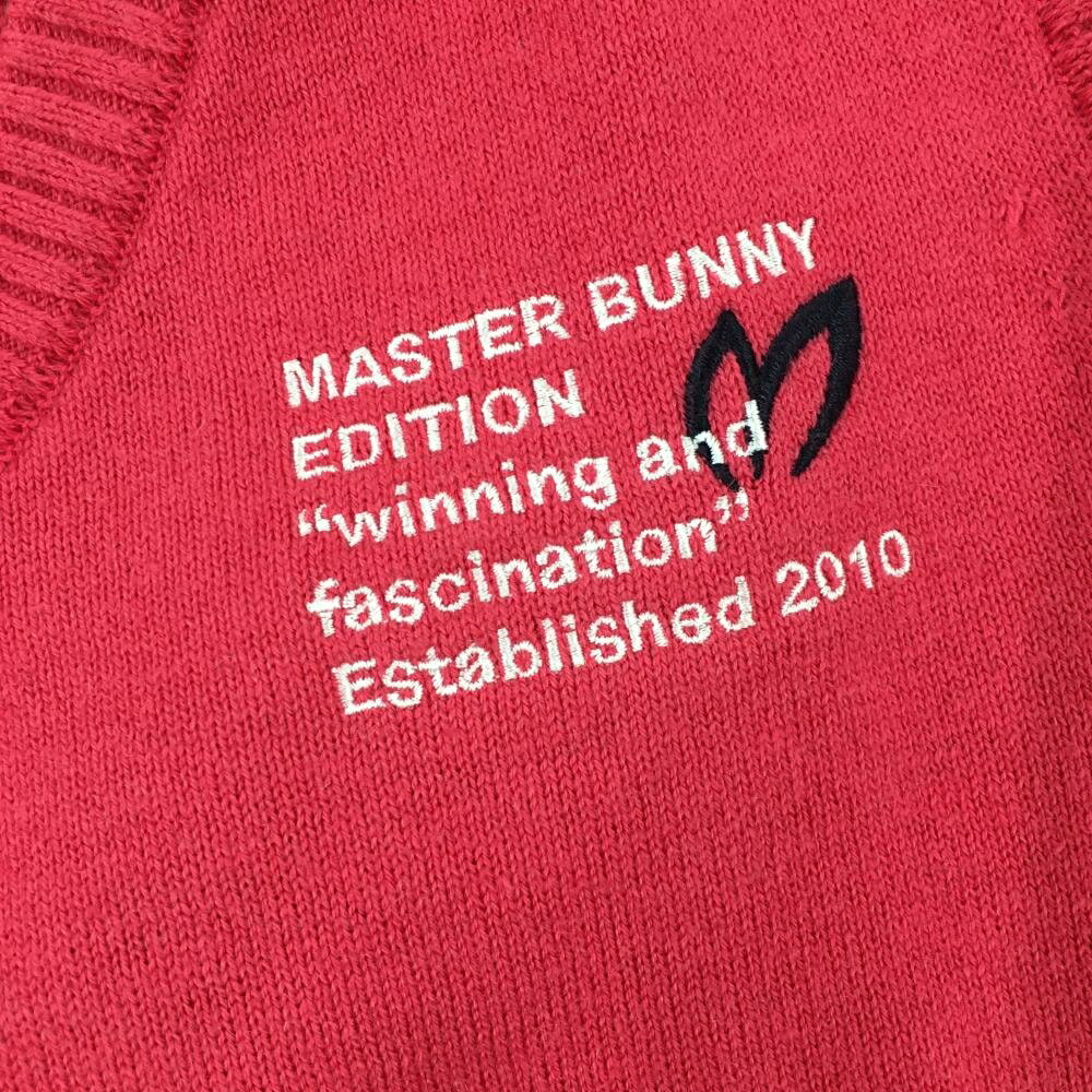 【超美品】マスターバニー ニットベスト ピンク カシミヤ混 レディース 1(M) ゴルフウェア MASTER BUNNY EDITION