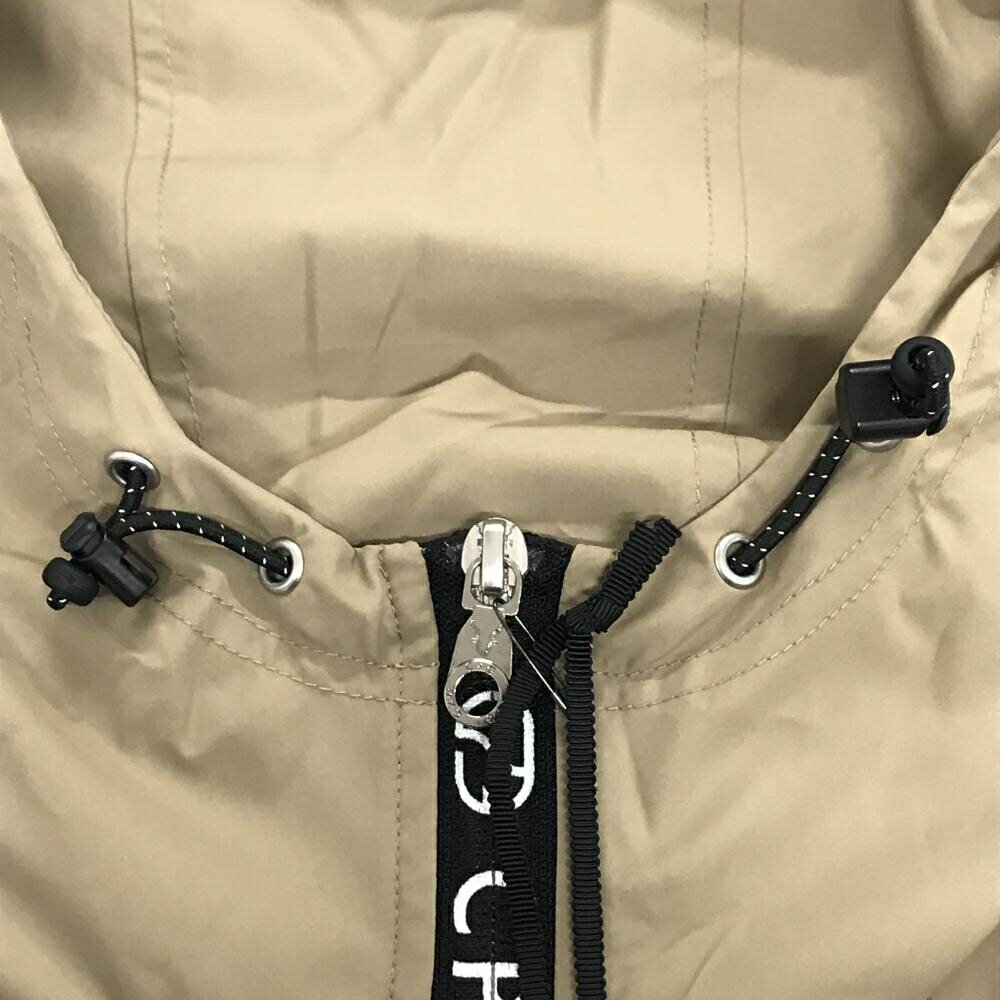 【新品】CPG フード付きアウターベスト ベージュ×黒 ファスナー部ロゴライン レディース 1(S) ゴルフウェア 2024年モデル CPG