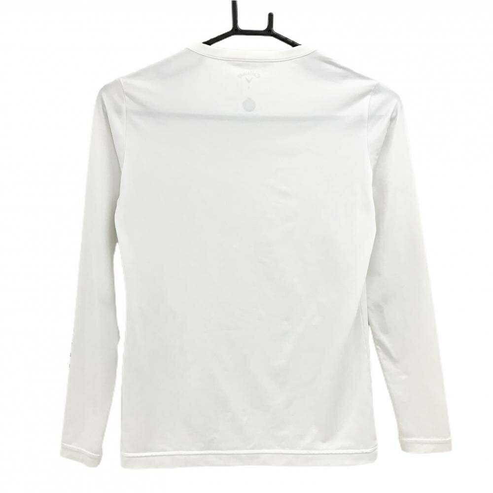 【美品】キャロウェイ インナーシャツ 白×シルバー ロゴプリント レディース S ゴルフウェア Callaway