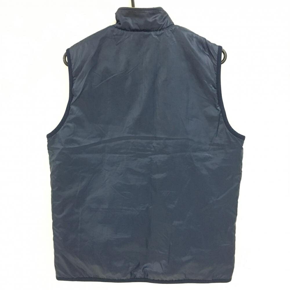 【美品】アディダス リバーシブルジップベスト ネイビー×イエロー 裏フリース メンズ 160 ゴルフウェア adidas