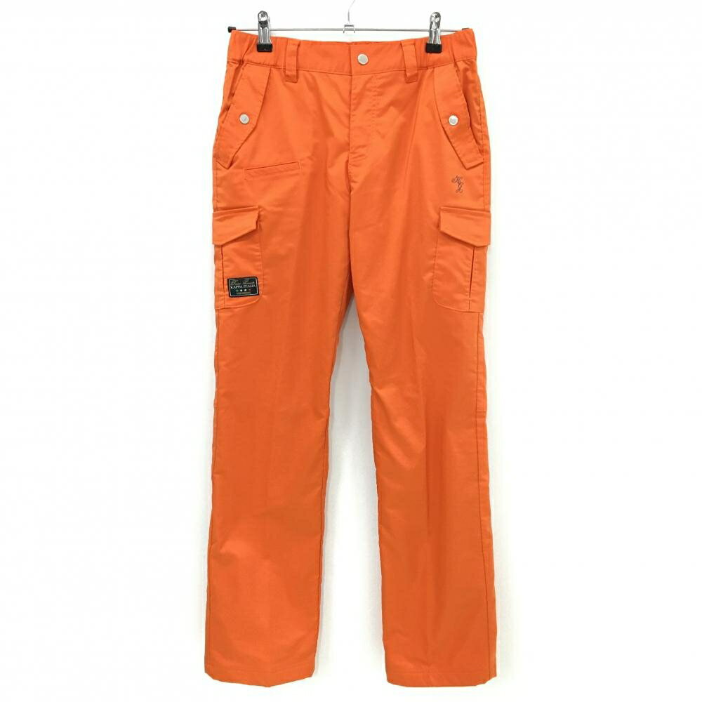 【超美品】カッパ カーゴパンツ オレンジ マルチポケット ウエスト後ろゴム 内側メッシュ地 レディース..