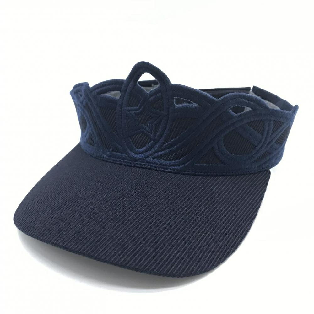 【美品】カシラ サンバイザー ネイビー 刺しゅう レディース ゴルフウェア CA4LA