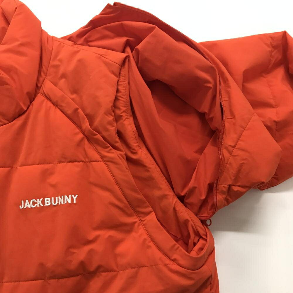 【超美品】ジャックバニー 2WAY中綿ジャケット オレンジ ロゴ白 袖着脱可 裾ドロー...