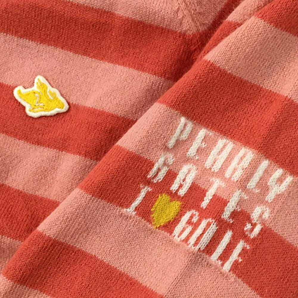 パーリーゲイツ タートルネックセーター ライトピンク×ピンク ボーダー ニット レディース 1(M) ゴルフウェア PEARLY GATES