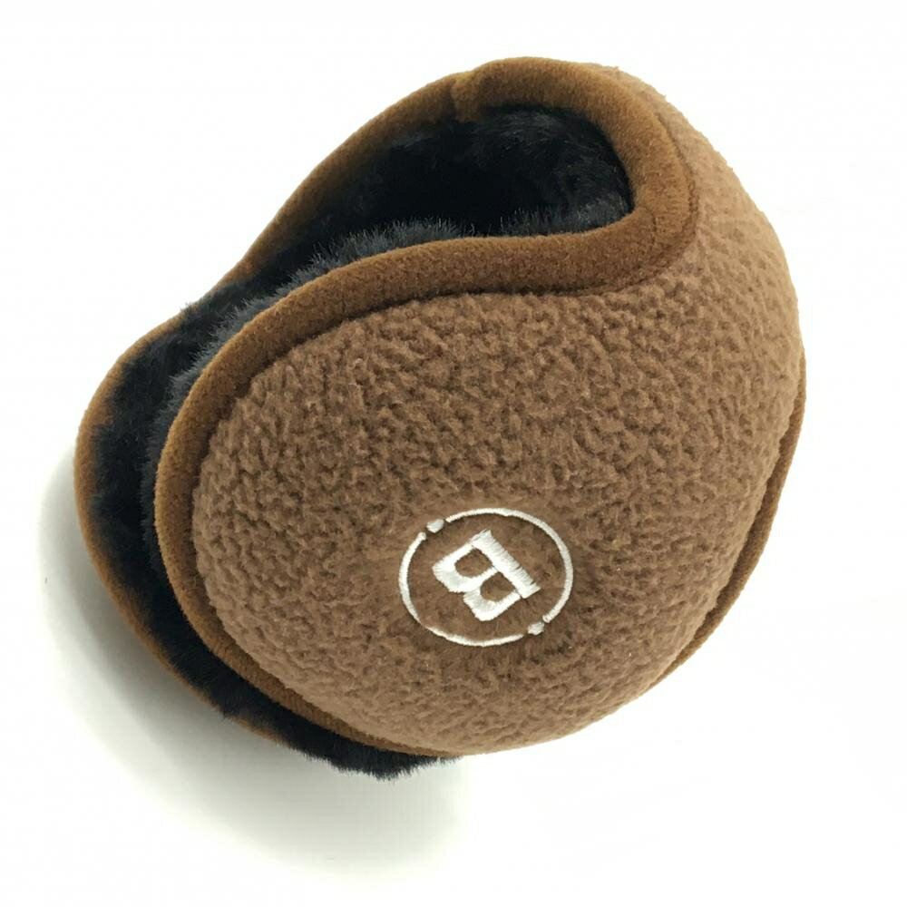 【超美品】ブリーフィング イヤーマフ ブラウン×白 フリース 耳当て ゴルフウェア BRIEFING