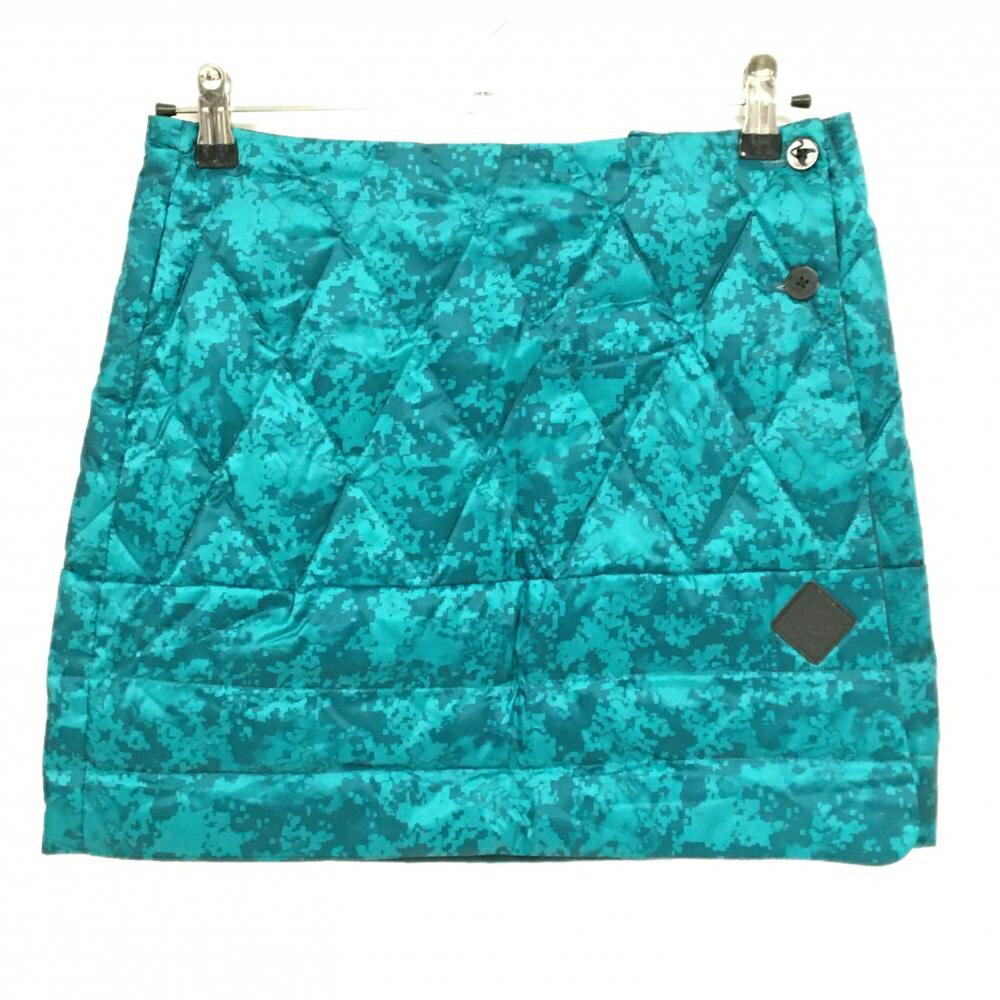 【超美品】クランク リバーシブルダウンスカート ブルーグリーン×ダークグリーン カモフラ調 迷彩 レデ..