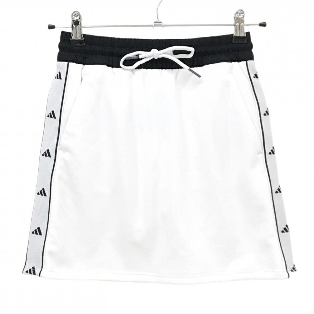 【新品】アディダス スカート 白×黒 サイドロゴライン 内側インナーパンツ AEROREADY レディース XS ゴ..