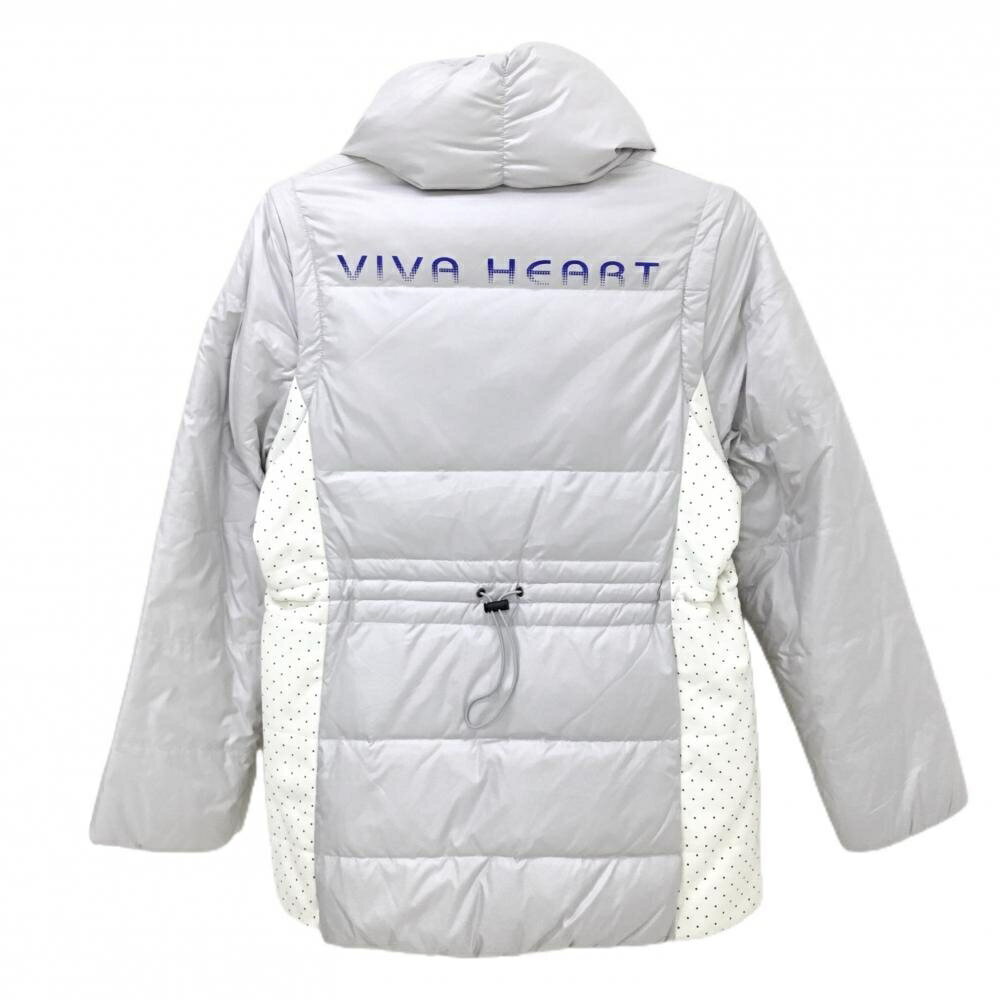 ビバハート 2WAYダウンジャケット ライトグレー サイド切替 袖着脱可 レディース 44(XL ) ゴルフウェア VIVA HEART