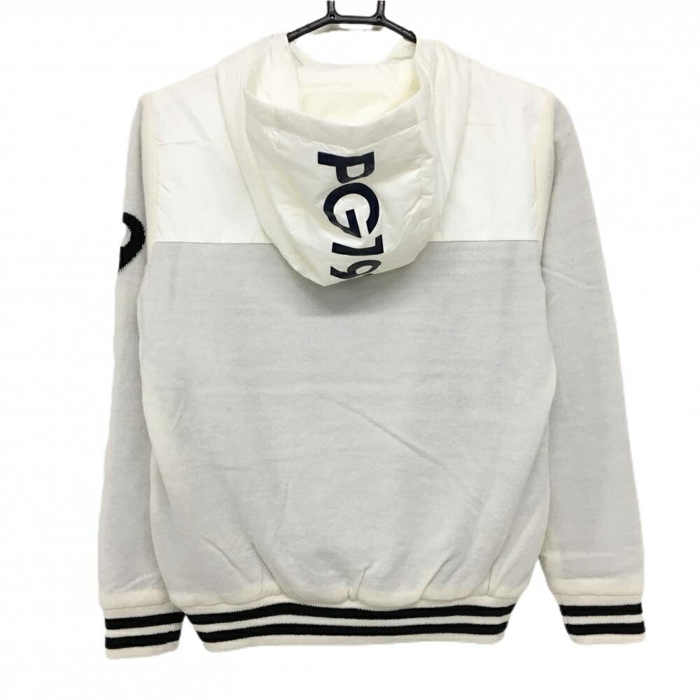 【新品】パーリーゲイツ 異素材ニットパーカー 白 ハーフジップ DIAPLEX 裏地付き レディース 0(S) ゴルフウェア PEARLY GATES