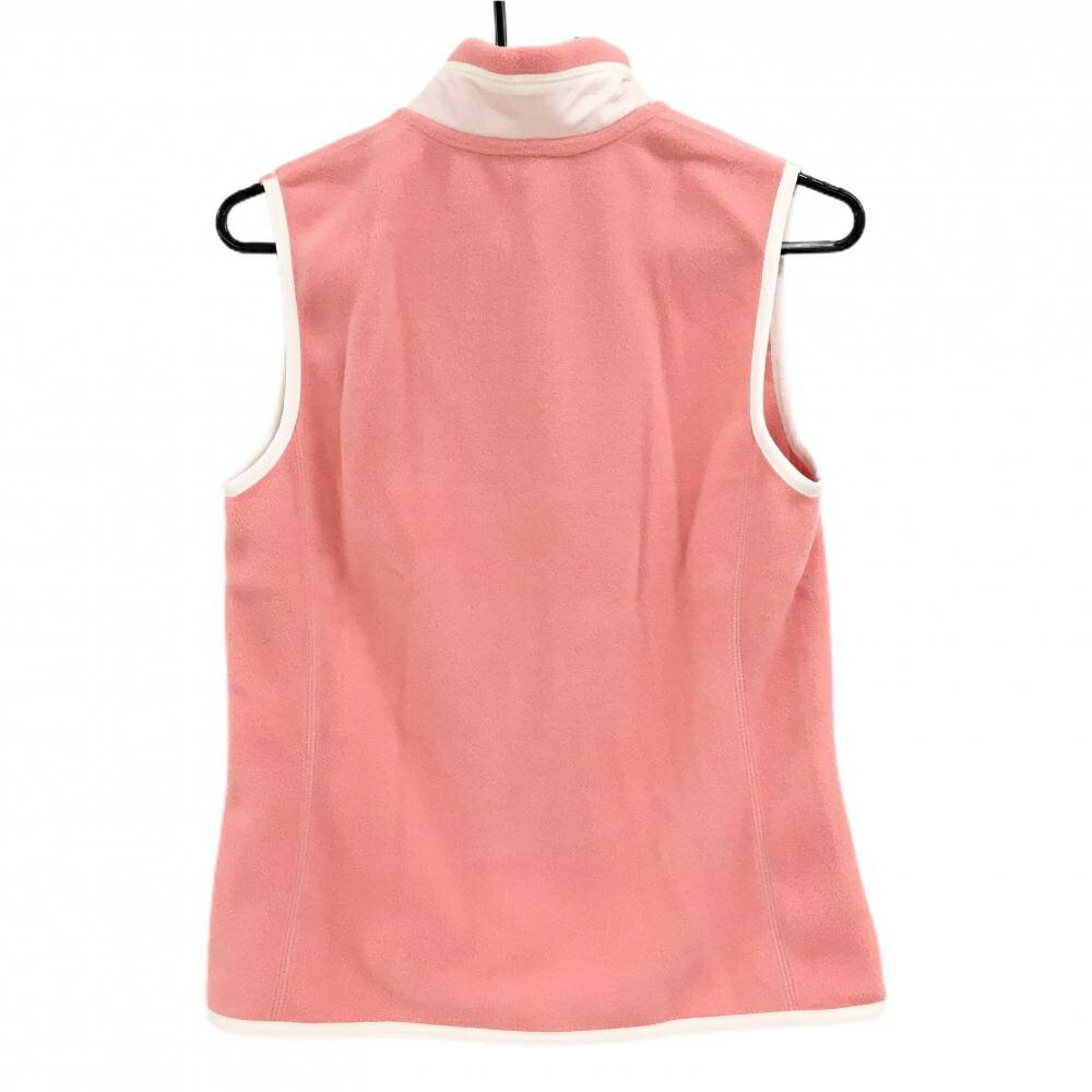 【超美品】23区ゴルフ フリースベスト サーモンピンク系×白 切替素材 POLARTEC レディース II(L) ゴルフウェア 23区