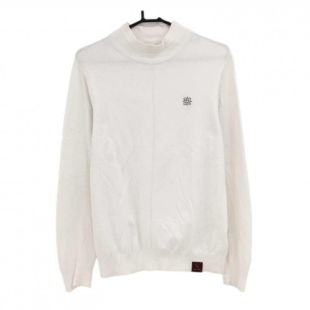 セントアンドリュース ハイネックセーター 白 ロゴシルバー ニット メンズ L ゴルフウェア 2024年モデル St ANDREWS
