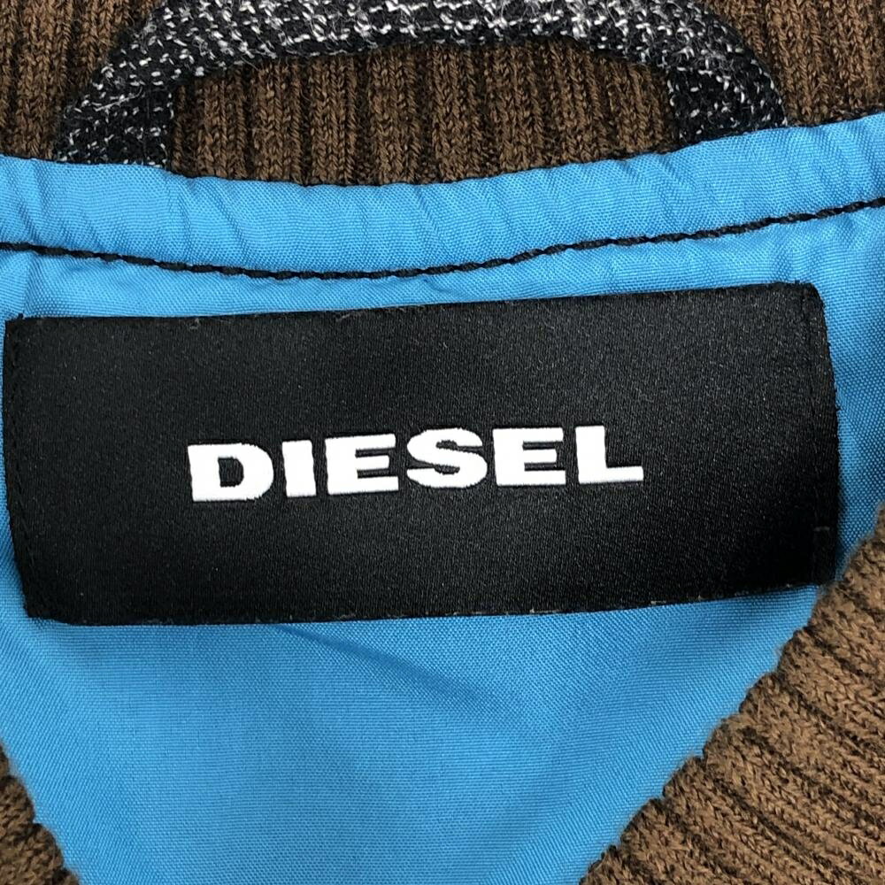 【超美品】ディーゼル ジャケット 杢グレー グレンチェック調 裏地付 パイピング メンズ S ゴルフウェア DIESEL