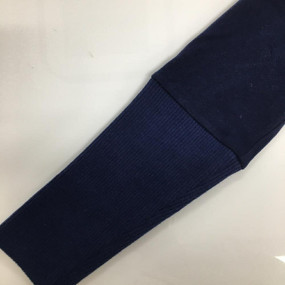 サマンサタバサNo.7 長袖ハイネックシャツ ネイビー 微起毛 袖口異素材 レディース 36(S) ゴルフウェア Samantha Thavasa