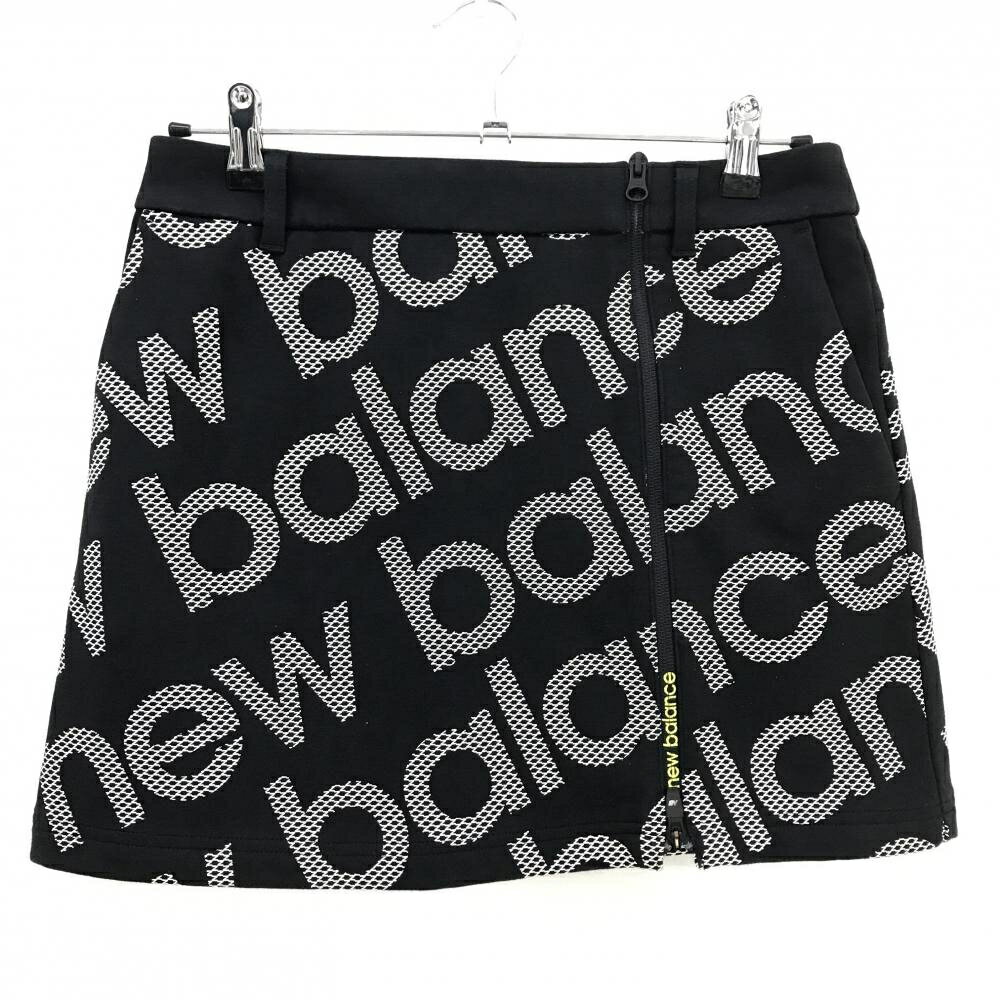 ニューバランスゴルフ スカート 黒×白 ロゴ総柄 裏微起毛 レディース 1(M) ゴルフウェア New Balance