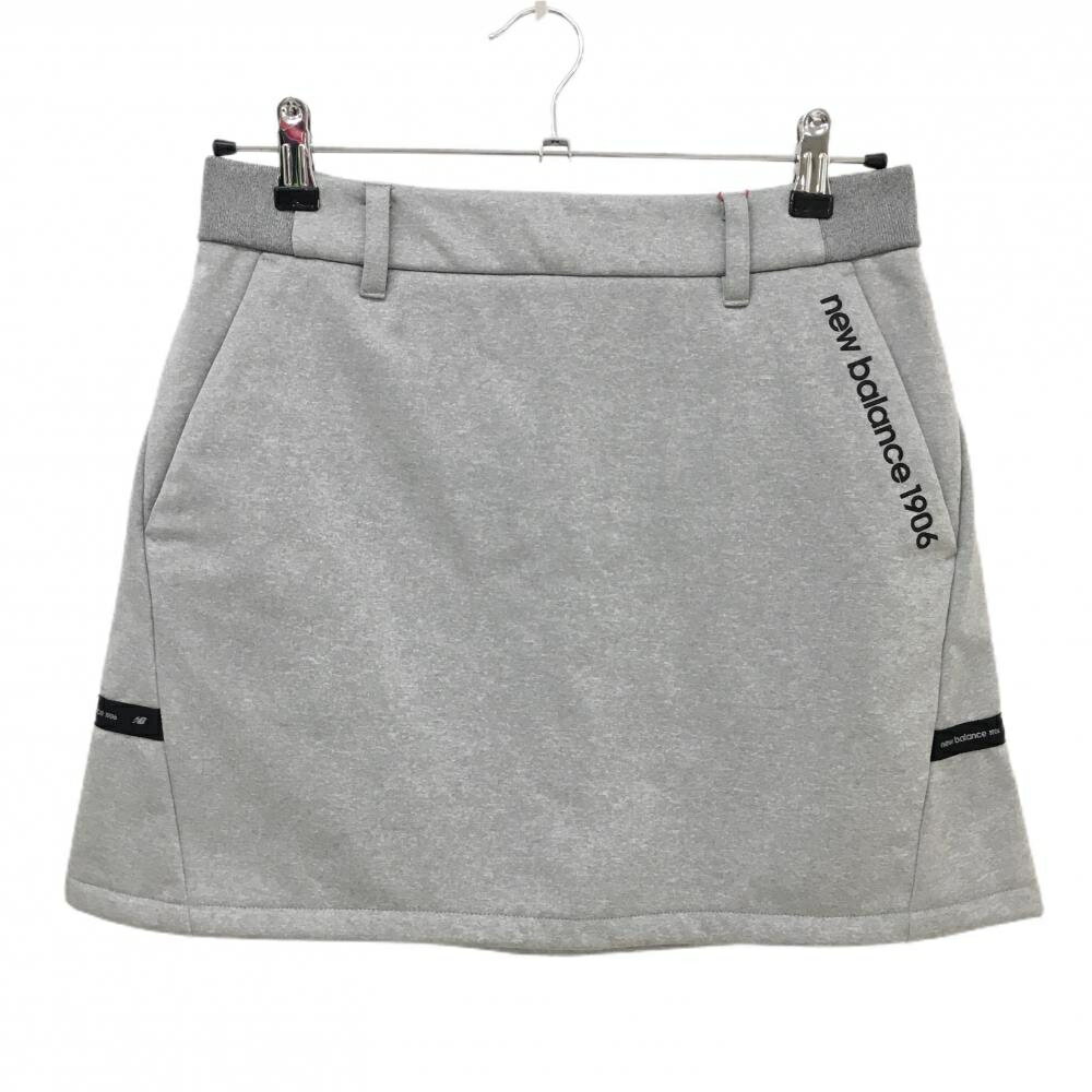 【新品】ニューバランスゴルフ スカート グレー×黒 後裾ロゴライン 裏起毛 耐風 レディース 1(M) ゴル..