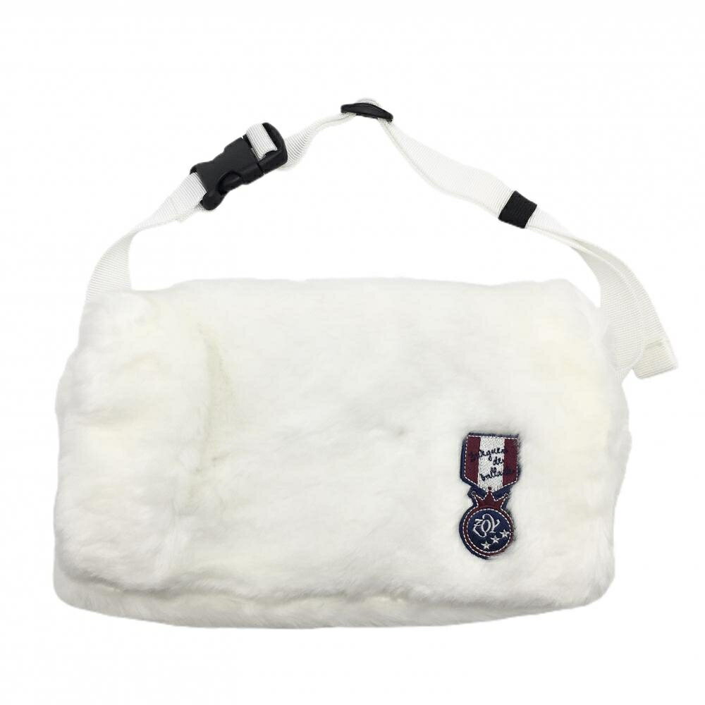 【新品】ゾーイ ハンドウォーマー 白 ボア ウエストポーチ レディース F ゴルフウェア ZOY