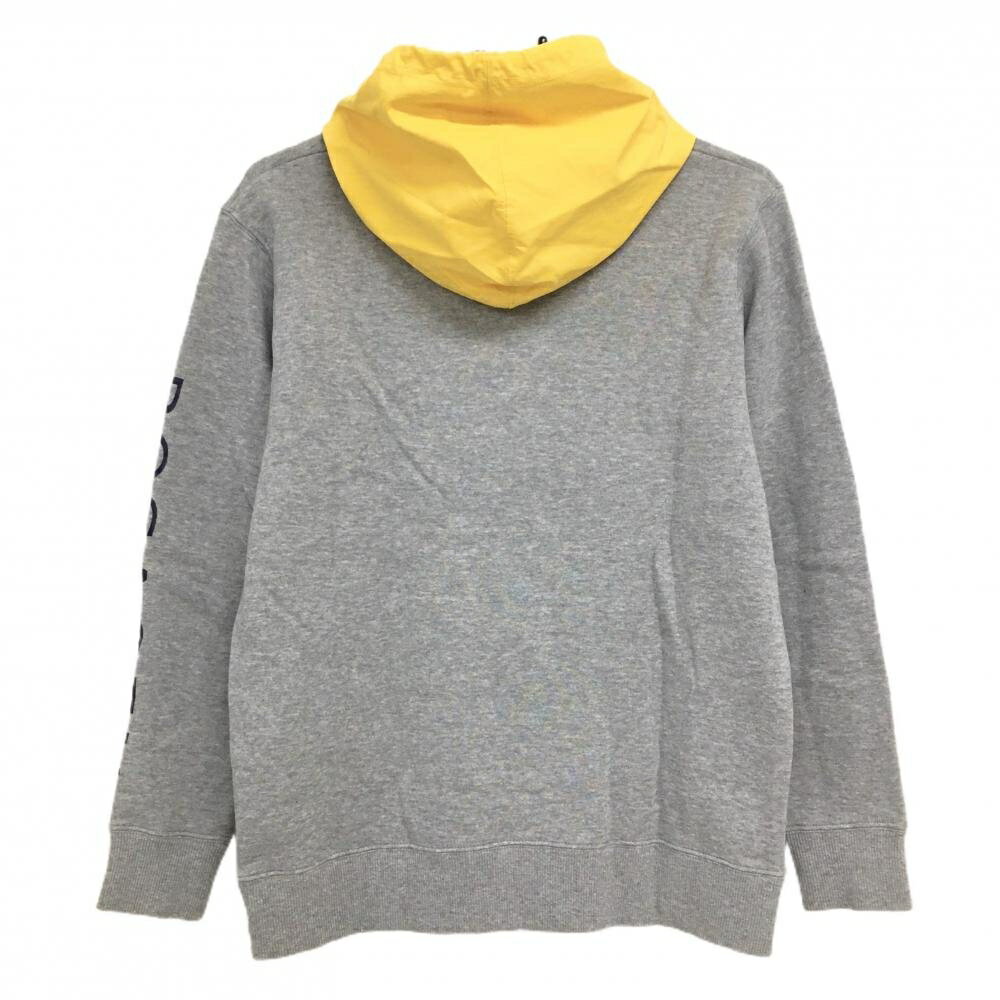 【超美品】ロサーセン 異素材パーカー グレー×イエロー 袖ロゴ レディース L ゴルフウェア Rosasen