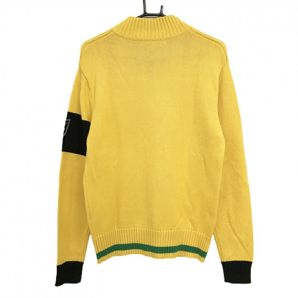 ビバハート ニットジャケット イエロー×グリーン 袖スカル刺しゅう アクリル混 メンズ 50(L) ゴルフウェア VIVA HEART