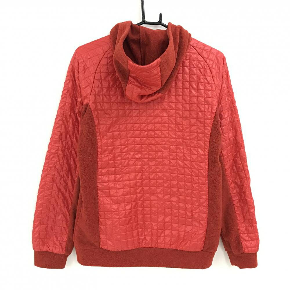 ルコックゴルフ 切替ボアジップパーカー レッド系 一部表キルティング メンズ M ゴルフウェア le coq sportif