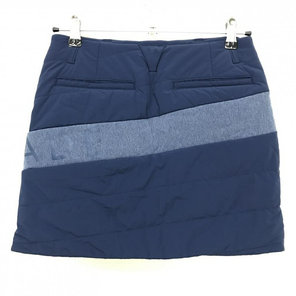 【超美品】テーラーメイド 中綿スカート ネイビー×杢ネイビー ロゴプリント レディース XS ゴルフウェア TaylorMade