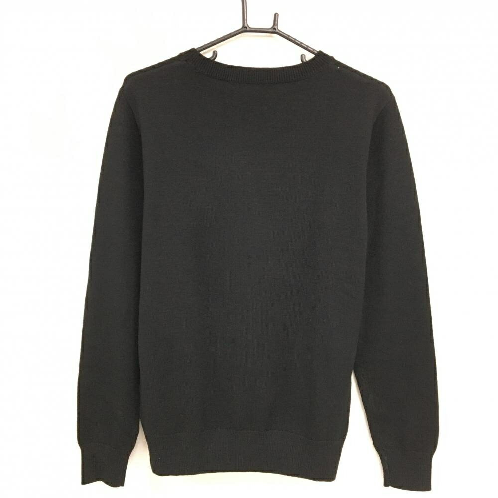 【美品】パーセッタンタドゥエ セーター 黒×白×グリーン フラッグ ニット ウール混 メンズ M ゴルフウェア PAR72