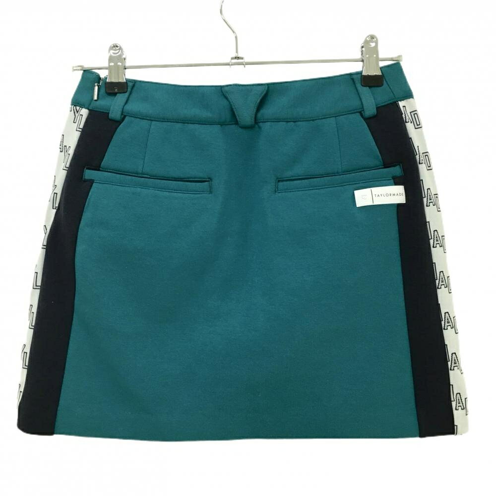 【新品】テーラーメイド スカート グリーン×黒 サイドロゴ 内側インナーパンツ レディース S ゴルフウェア TaylorMade