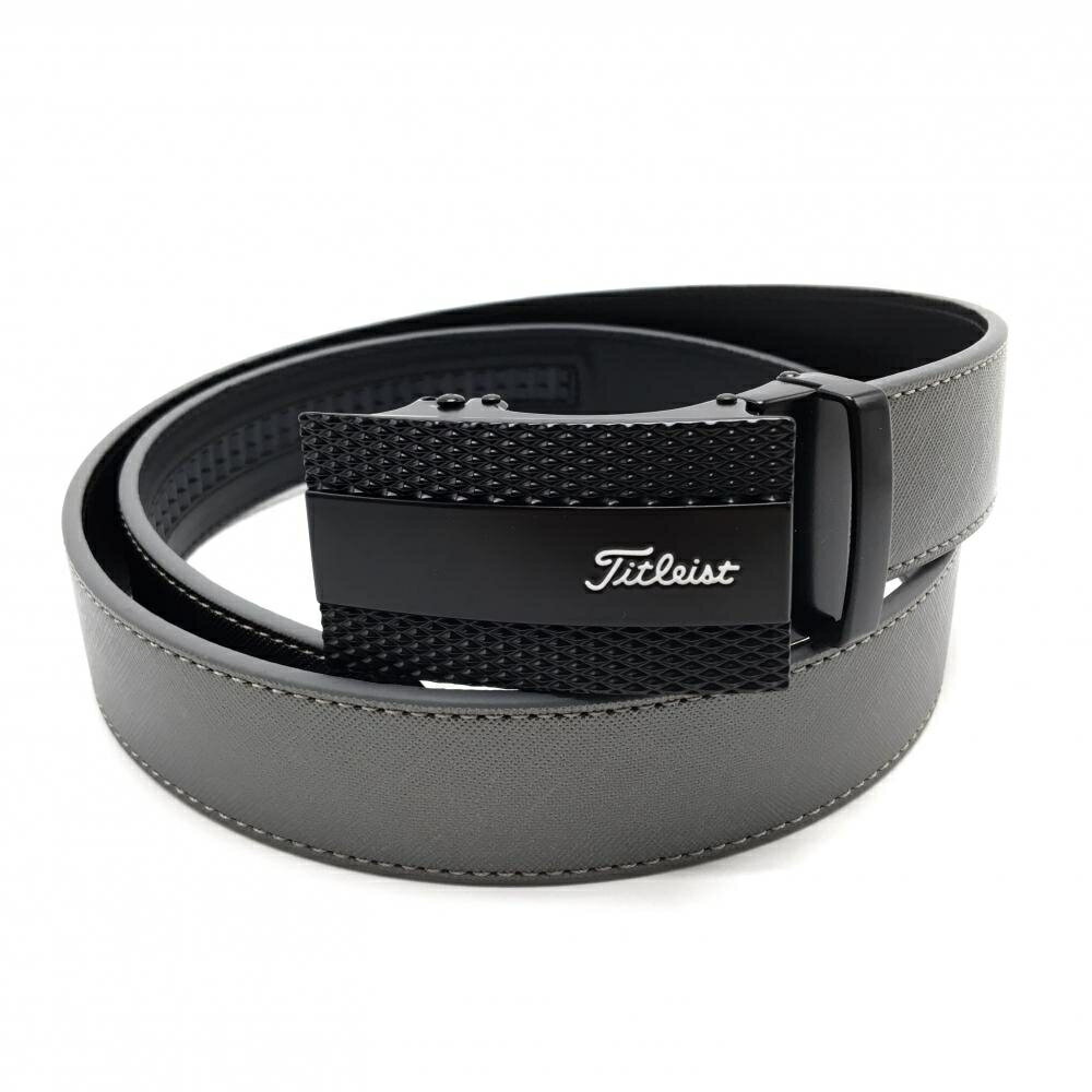 【超美品】タイトリスト ベルト グレー×黒 ロゴ メンズ ゴルフウェア TITLEIST