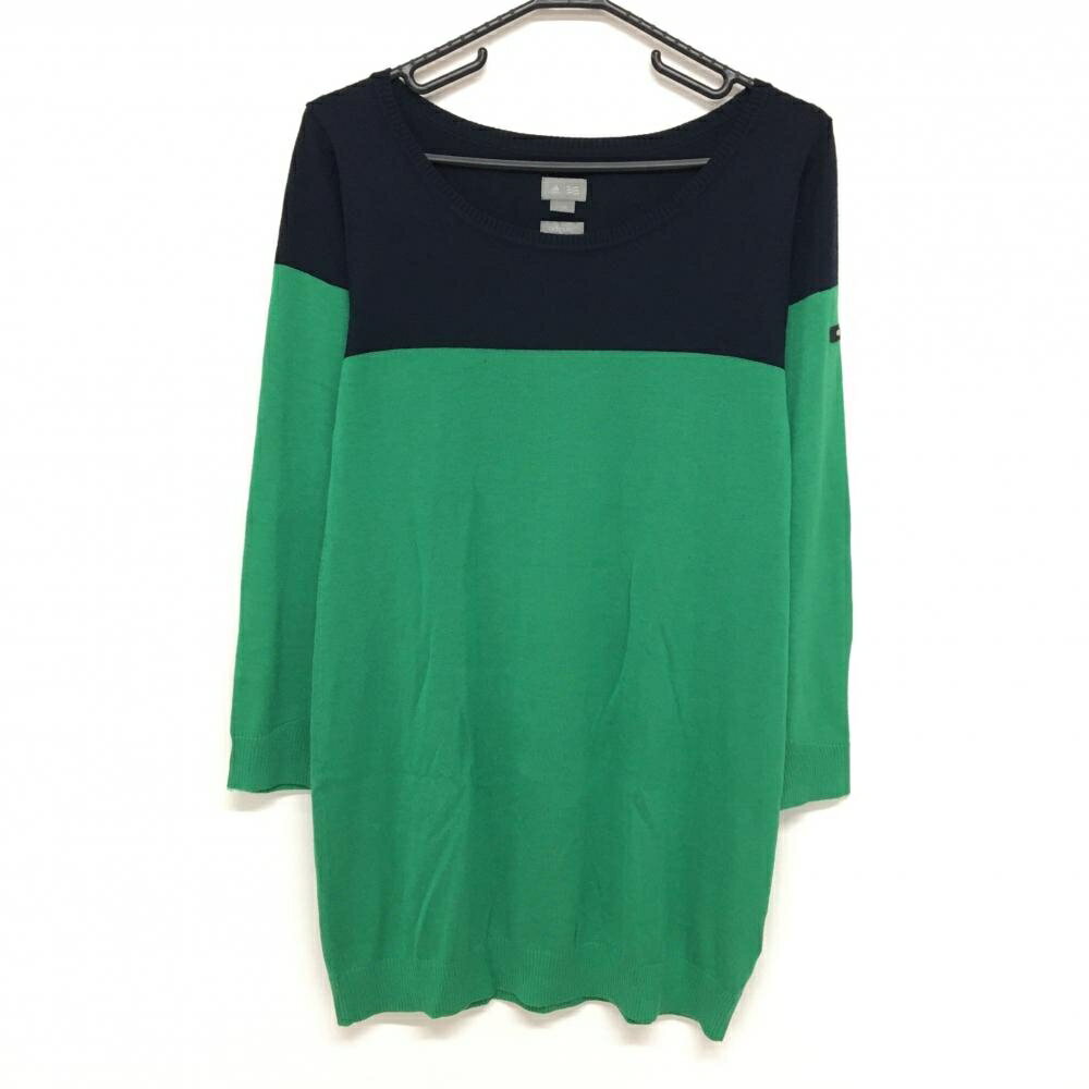 アディダスセーターグリーン×ダーク...