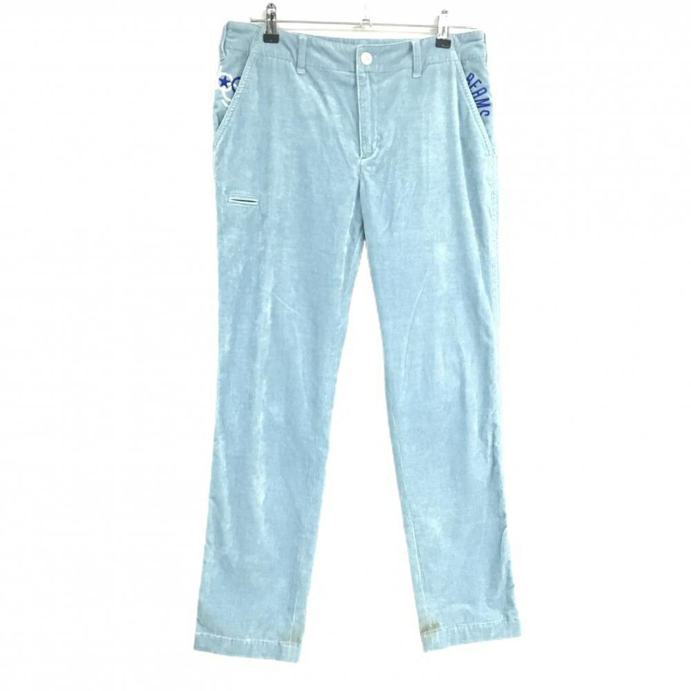 ビームスゴルフ コーデュロイパンツ ライトブルー系 ロゴ刺しゅう メンズ M ゴルフウェア BEAMS GOLF