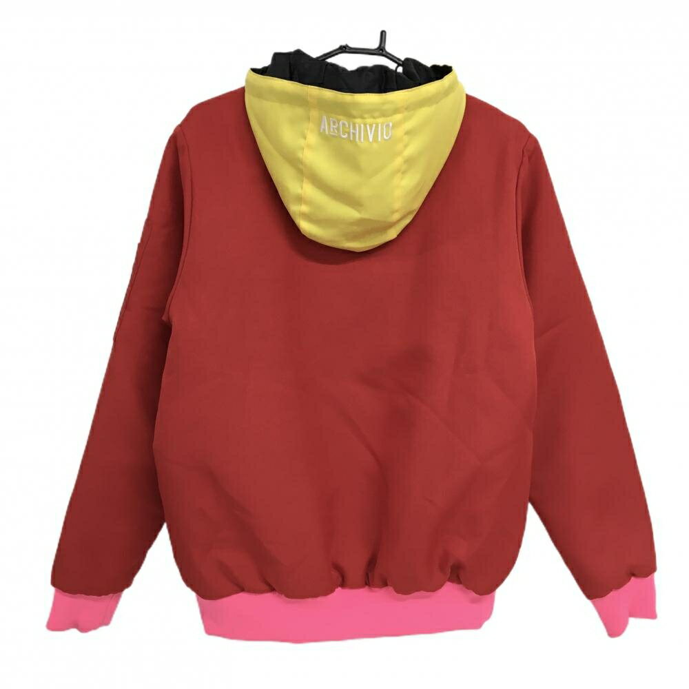 【超美品】アルチビオ 中綿ジャケット レッド×イエロー×ブルー フード付 ティー装着可 メンズ 48(L) ゴルフウェア archivio