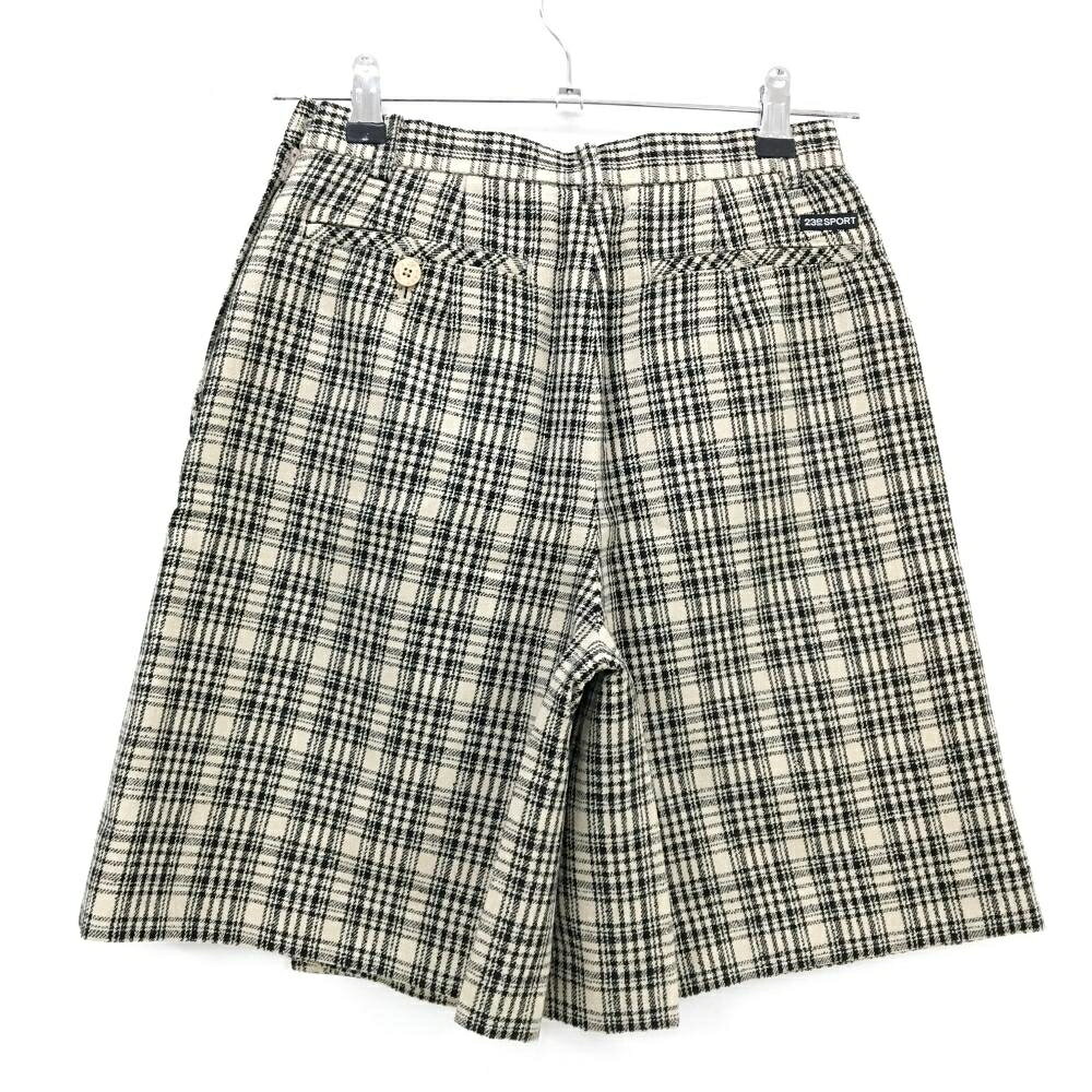 レオナード 楽天市場店の【美品】23区スポーツ キュロットスカート ベージュ×黒 チェック 裏地付 レディース 64 ゴルフウェア 23区｜アングル2
