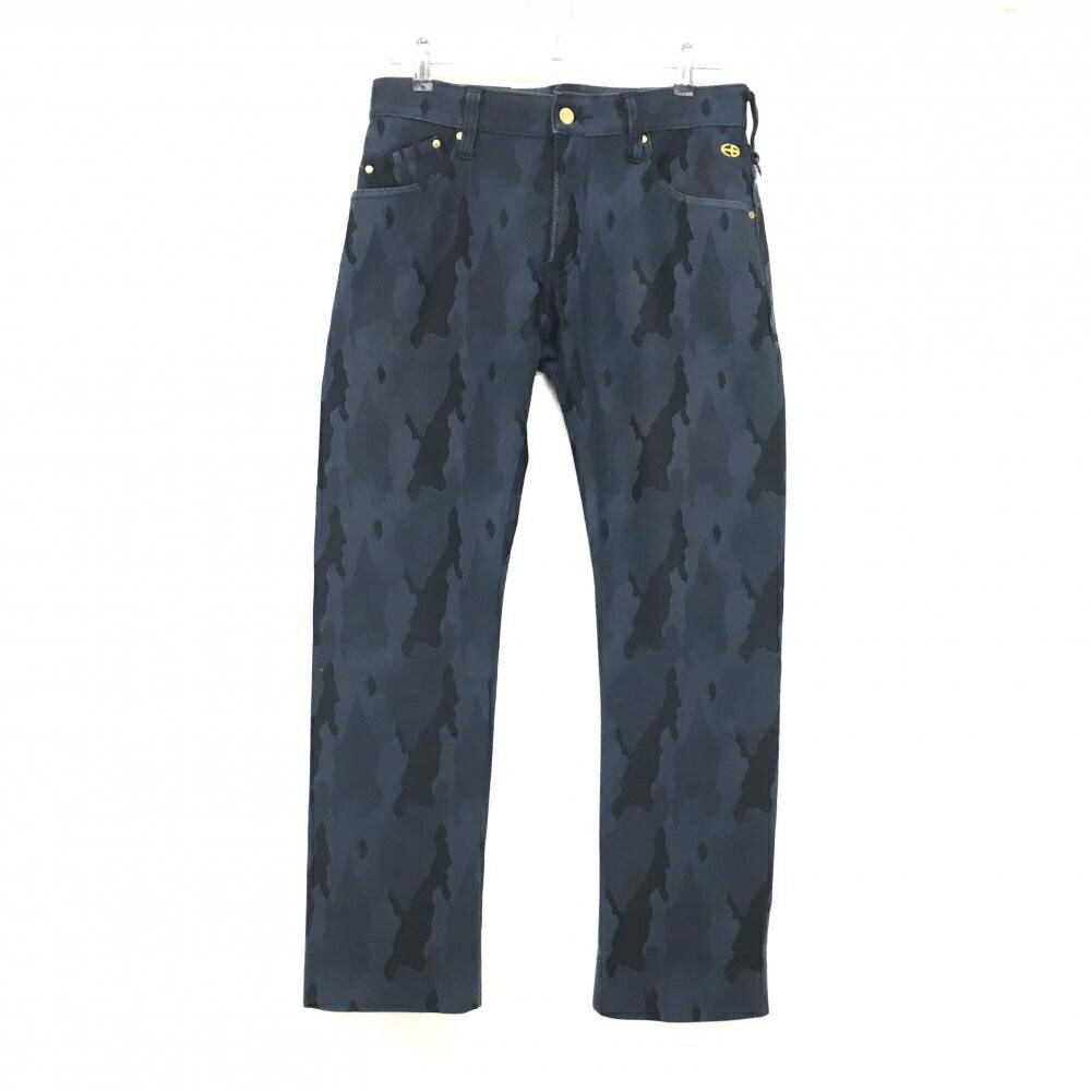 エドウィンゴルフ パンツ ネイビー×黒 カモフラ 迷彩 微起毛 メンズ M ゴルフウェア EDWIN GOLF