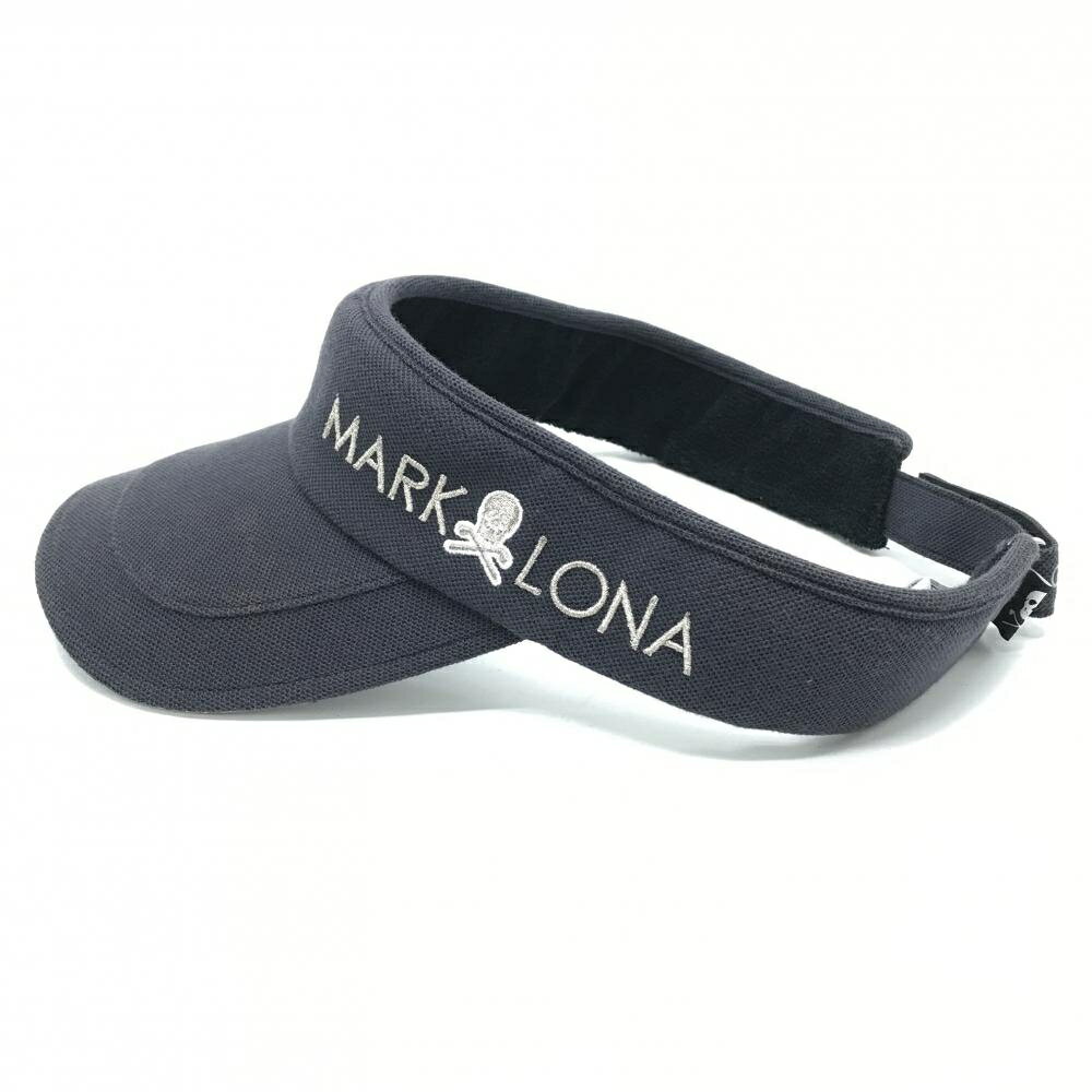 マークアンドロナ サンバイザー ネイビー ロゴ スカル FREE ゴルフウェア MARK＆LONA