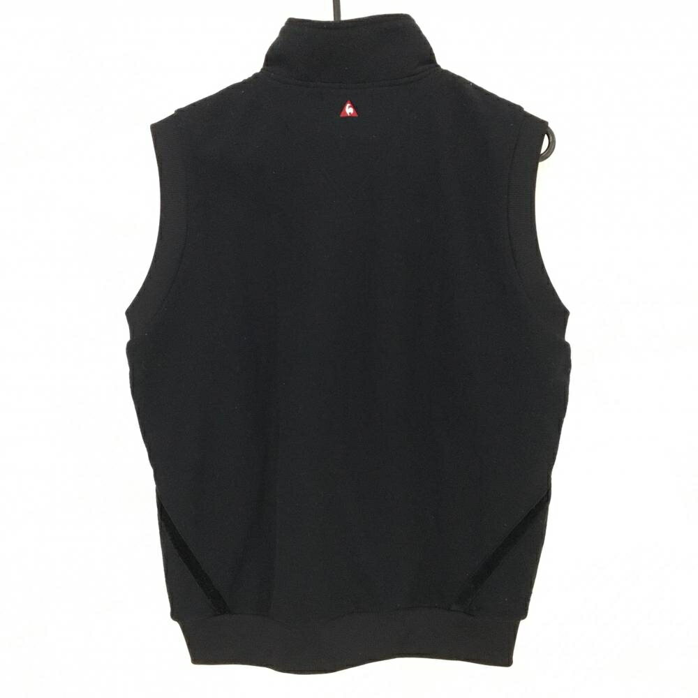 ルコックゴルフ アウターベスト 黒 ロゴ刺しゅう 裏微起毛 ハーフジップ メンズ S ゴルフウェア le coq sportif