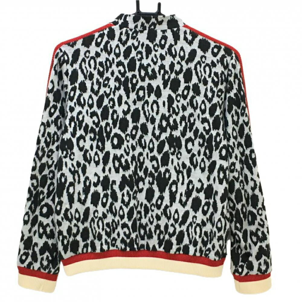 【美品】アルチビオ ジャケット 黒×白×レッド レオパード総柄 裏地付 レディース 40(L) ゴルフウェア archivio