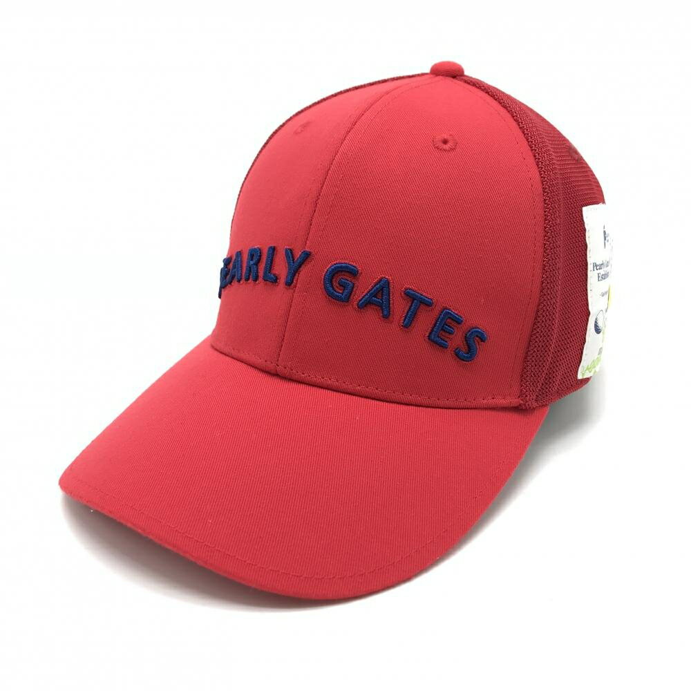 【超美品】パーリーゲイツ キャップ レッド×ネイビー 立体ロゴ刺しゅう golf vegetarian FR ゴルフウェア 2025年モデル PEARLY GATES