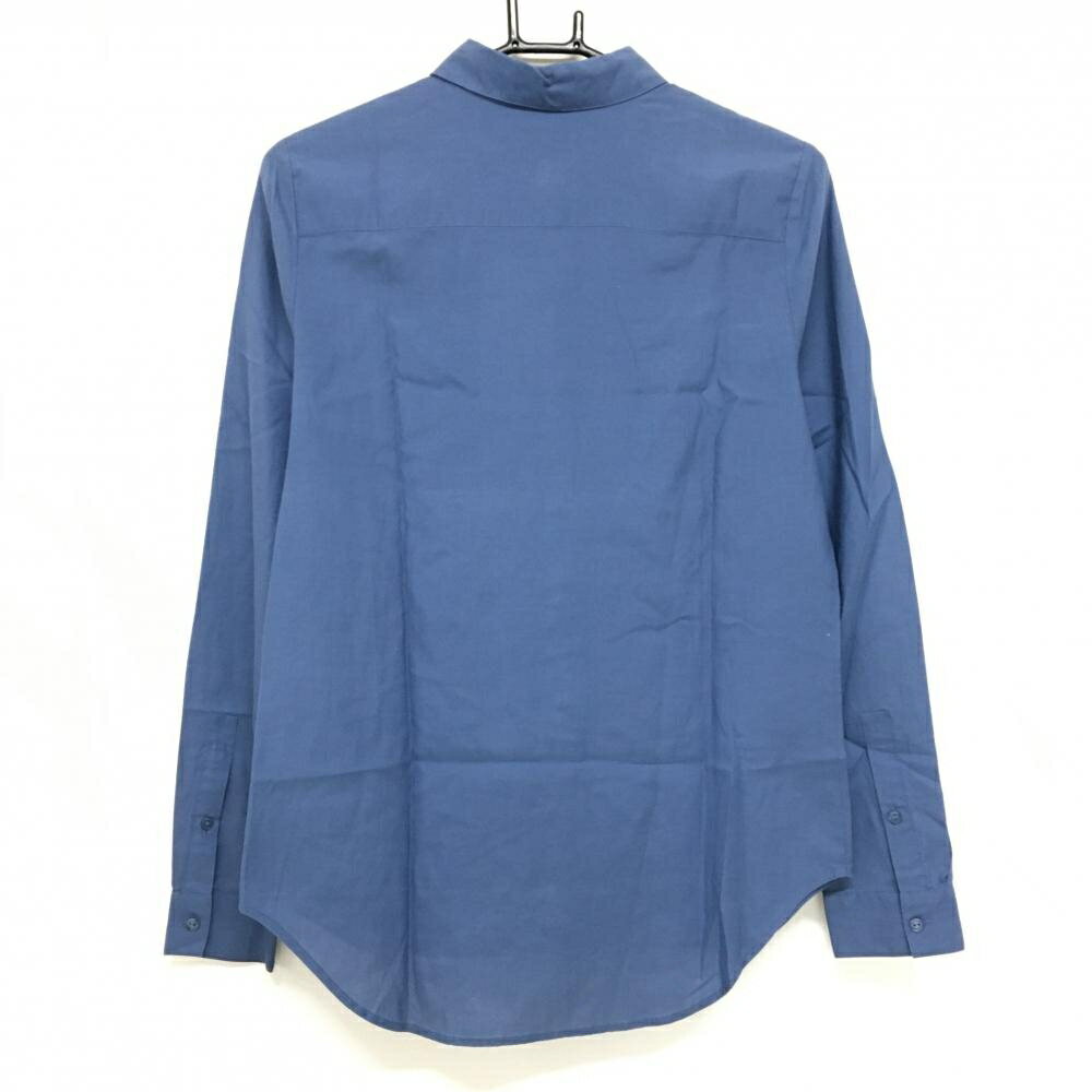 【新品】ラコステ 長袖シャツ ブルーグレー 無地 ロゴ刺しゅう レディース 36(M) ゴルフウェア LACOSTE