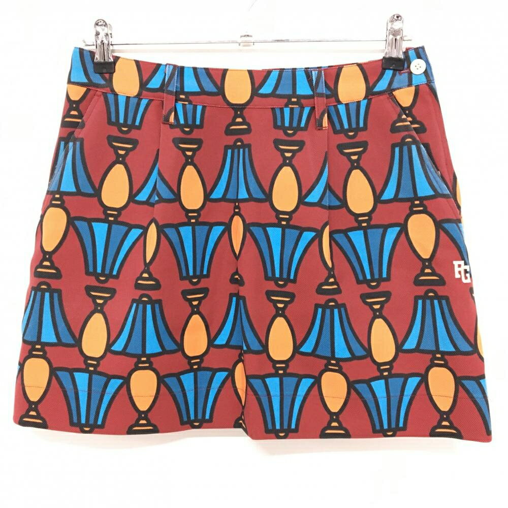 パーリーゲイツ スカート ボルドー×ライトブルー 総柄 レディース 1(M) ゴルフウェア PEARLY GATES