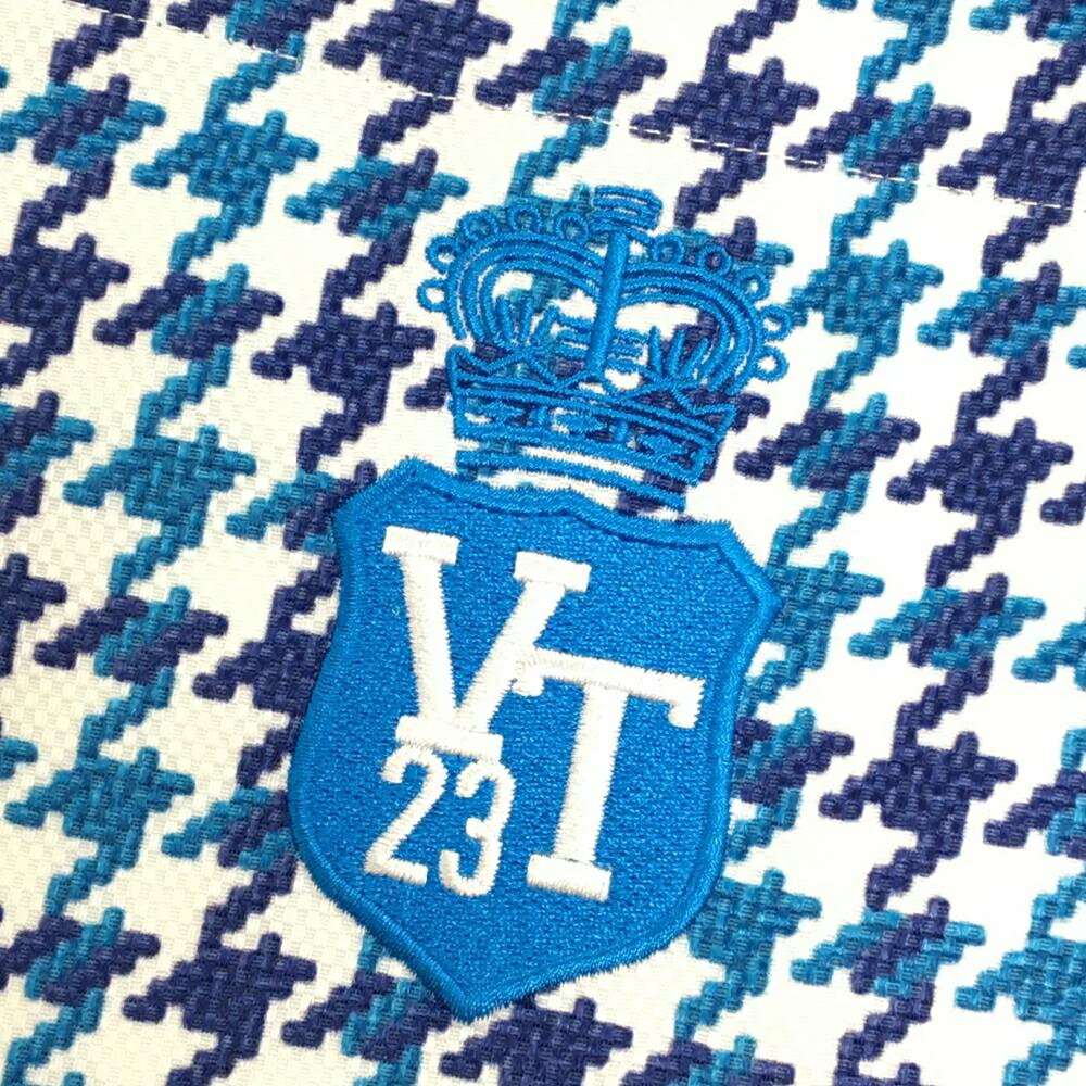 23区ゴルフ キュロットスカート 白×ブルー 千鳥格子 刺しゅう レディース 61(S) ゴ...