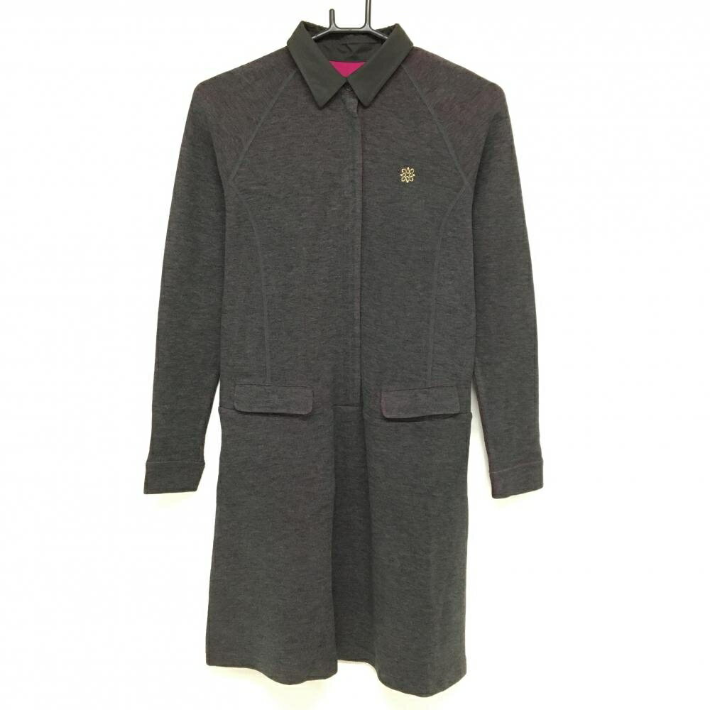 【超美品】セントアンドリュース 切替ニットワンピース グレー 裏ピンク レディース S ゴルフウェア St ANDREWS