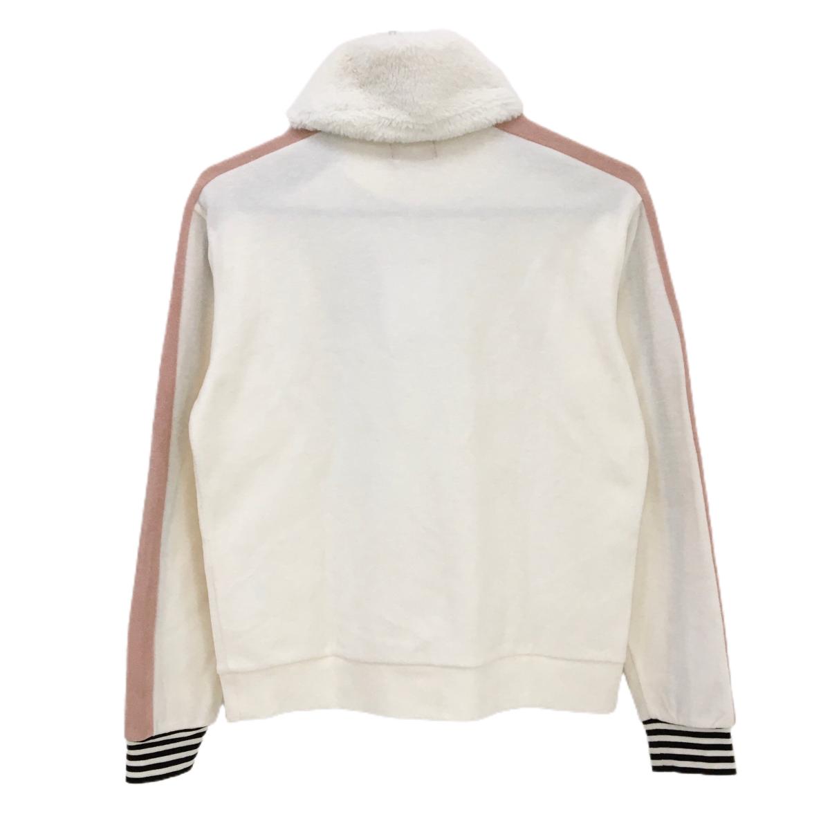 【新品】アルチビオ トレーナー 白×ピンク×黒 起毛 袖口ボーダー プルオーバー レディース 38(M) ゴルフウェア archivio