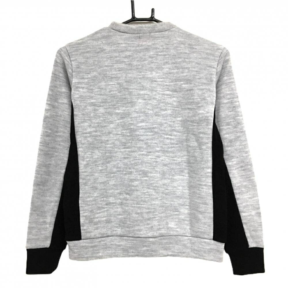 【超美品】アルチビオ セーター 杢グレー×黒 肩フリル ウール混 ニット レディース ゴルフウェア archivio