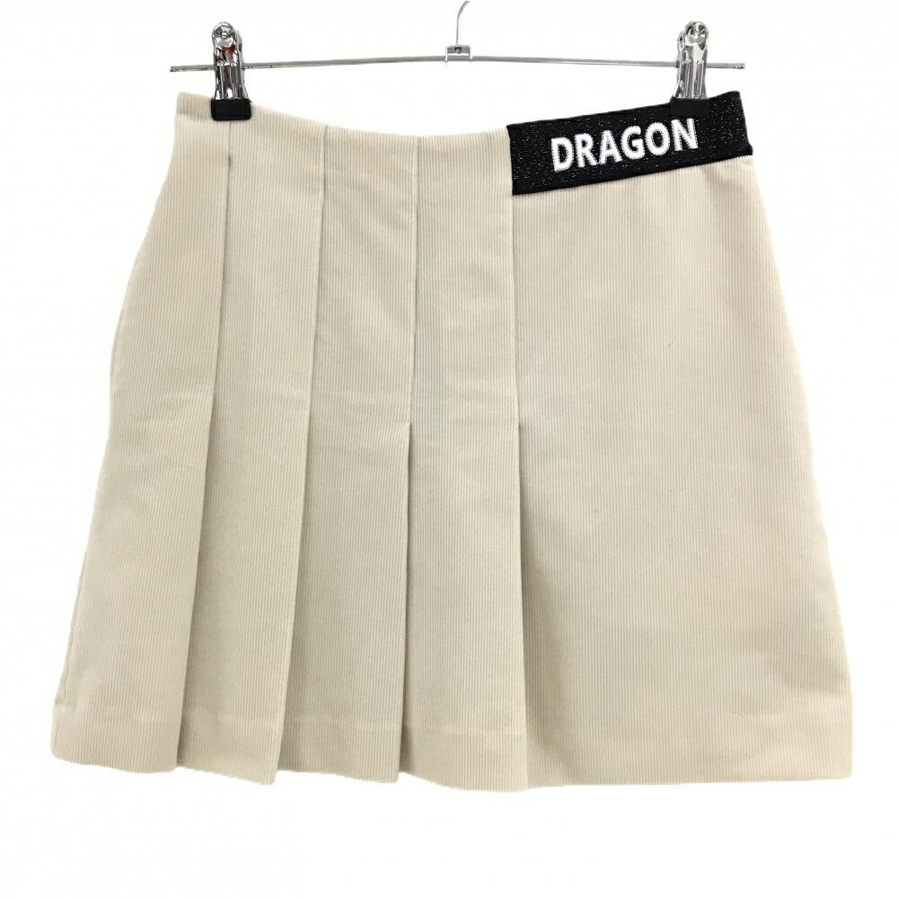 【超美品】ダンスウィズドラゴン スカート ライトベージュ×黒 一部プリーツ レディース 2(M) ゴルフウ..