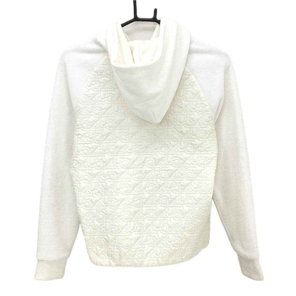 アンパスィ 中綿切替パーカー 白 一部ベロア調 ブルゾン レディース M ゴルフウェア and per se