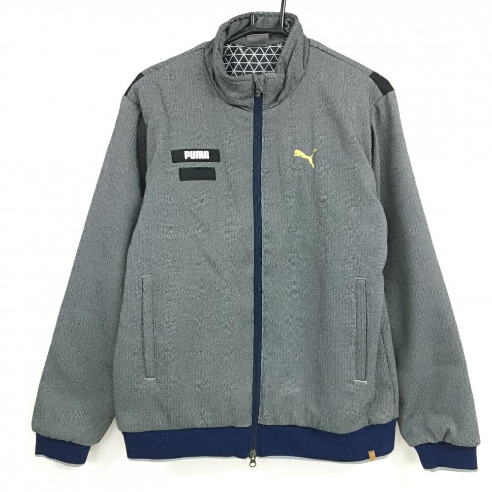 【新品】プーマ 中綿ジャケット グレー×黒 ヘリンボーン ブルゾン メンズ L ゴルフウェア PUMA