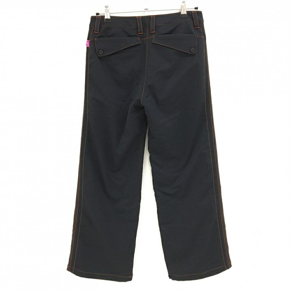 【美品】ビバハート パンツ 黒 裏微起毛 オレンジステッチ レディース 42(L) ゴルフウェア VIVA HEART