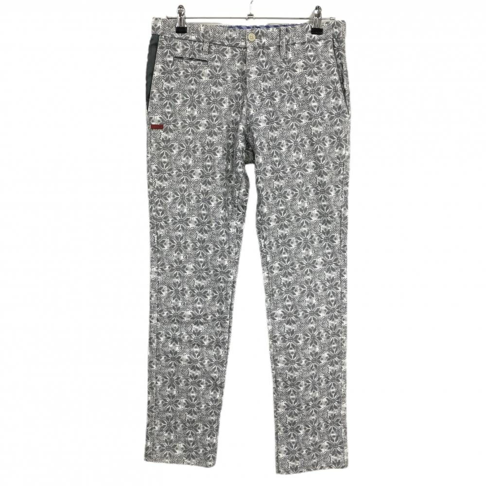 【美品】キャロウェイ レッドレーベル パンツ グレー×白 ノルディック柄 秋冬 ティー装着可 メンズ M ゴルフウェア Callaway